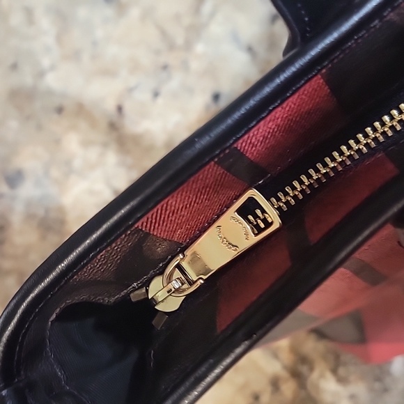 Coach EUC Buffalo Plaid Print Zip Top Tote Bag Coated Canvas - Picture 12 of 12